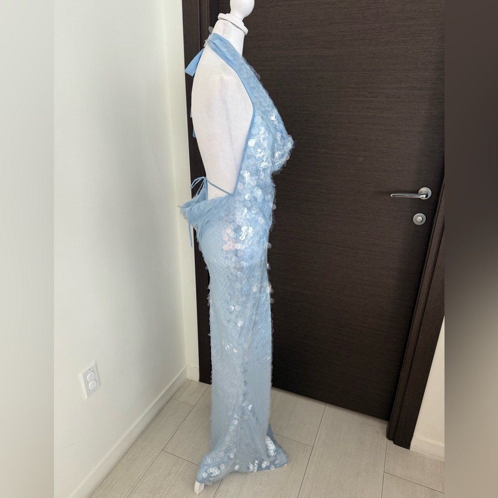 Rat & Boa Light Blue Sequin Backless Dress Size XS - Picture 2 of 8